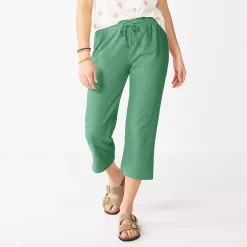 Women's Sonoma Goods For Life® Cropped Lightweight Lounge Pants -StyleUp Sales Store 5545996 River Moss