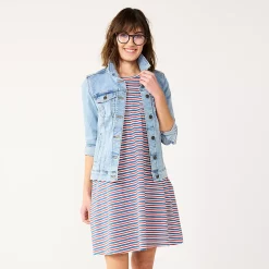 Women's Sonoma Goods For Life® Sleeveless Swing Dress -StyleUp Sales Store 5546448 Americana Stripe