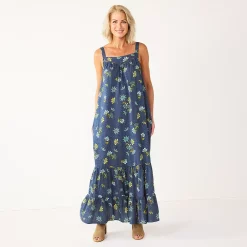 Women's Sonoma Goods For Life® Tiered Maxi Dress 8 Women's Sonoma Goods For Life® Tiered Maxi Dress -StyleUp Sales Store 5547161 Navy Floral