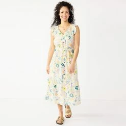Women's Sonoma Goods For Life® Ruffle Midi Dress -StyleUp Sales Store 5547162 Multi Floral