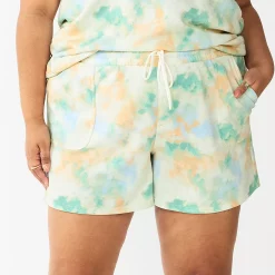 Plus Size Sonoma Goods For Life® Drawstring Fleece Shorts -StyleUp Sales Store 5549511 Blue Cloud Dye