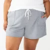 Plus Size Sonoma Goods For Life® Drawstring Fleece Shorts -StyleUp Sales Store 5549511 Heather Gray