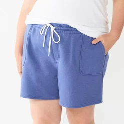Plus Size Sonoma Goods For Life® Drawstring Fleece Shorts -StyleUp Sales Store 5549511 Iris Bouquet