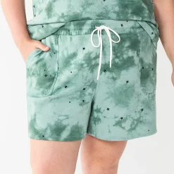 Plus Size Sonoma Goods For Life® Drawstring Fleece Shorts -StyleUp Sales Store 5549511 Star Tie Dye