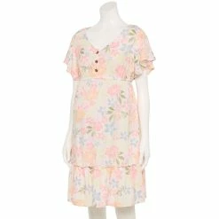 Maternity Sonoma Goods For Life® Flutter-Sleeve Tiered Dress -StyleUp Sales Store 5549577 Multi Floral