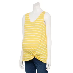 Maternity Sonoma Goods For Life® Knot-Hem Tank -StyleUp Sales Store 5551042 Yellow Stripe
