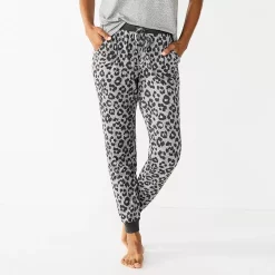 Women's Sonoma Goods For Life® Essential Banded Bottom Pajama Pants -StyleUp Sales Store 5553611 Animal