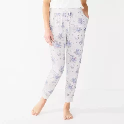 Women's Sonoma Goods For Life® Essential Banded Bottom Pajama Pants -StyleUp Sales Store 5553611 White Floral