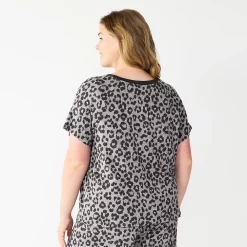 Plus Size Sonoma Goods For Life® Essential Short Sleeve Pajama Top -StyleUp Sales Store 5553637 ALT