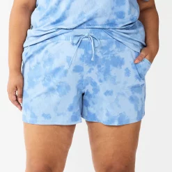 Plus Size Sonoma Goods For Life® Essential Pajama Shorts -StyleUp Sales Store 5553688 Blue Dye