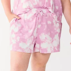 Plus Size Sonoma Goods For Life® Essential Pajama Shorts -StyleUp Sales Store 5553688 Purple Dye