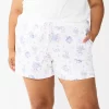 Plus Size Sonoma Goods For Life® Essential Pajama Shorts -StyleUp Sales Store 5553688 White Floral