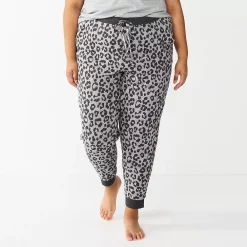 Plus Size Sonoma Goods For Life® Essential Banded Bottom Pajama Pants -StyleUp Sales Store 5553692 Animal