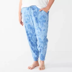 Plus Size Sonoma Goods For Life® Essential Banded Bottom Pajama Pants -StyleUp Sales Store 5553692 Blue Dye