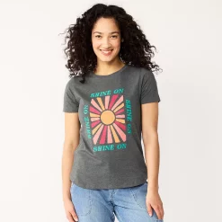 Women's Sonoma Goods For Life® Summer Graphic Tees -StyleUp Sales Store 5558324 Gray Shine On