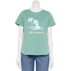 Women's Sonoma Goods For Life® Summer Graphic Tees -StyleUp Sales Store 5558324 Miami Blue Gray