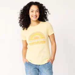 Women's Sonoma Goods For Life® Summer Graphic Tees -StyleUp Sales Store 5558324 Sunshine Yellow