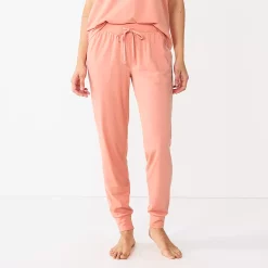 Women's Sonoma Goods For Life® Essential Banded Bottom Pajama Pants -StyleUp Sales Store 5558711 Natural Coral