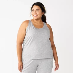 Plus Size Sonoma Goods For Life® Essential Pajama Tank Top -StyleUp Sales Store 5558714 Heather Gray