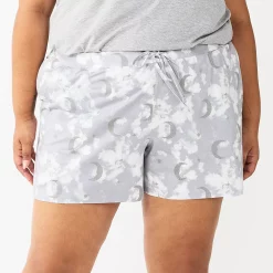 Plus Size Sonoma Goods For Life® Essential Pajama Shorts -StyleUp Sales Store 5558715 Gray Moon