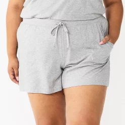 Plus Size Sonoma Goods For Life® Essential Pajama Shorts -StyleUp Sales Store 5558715 Heather Gray