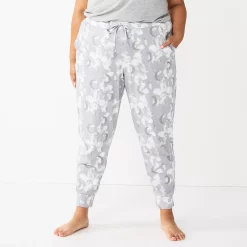 Plus Size Sonoma Goods For Life® Essential Banded Bottom Pajama Pants -StyleUp Sales Store 5558717 Gray Moon