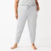 Plus Size Sonoma Goods For Life® Essential Banded Bottom Pajama Pants -StyleUp Sales Store 5558717 Heather Gray