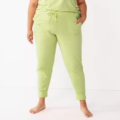 Plus Size Sonoma Goods For Life® Essential Banded Bottom Pajama Pants -StyleUp Sales Store 5558717 Walace Green
