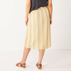 Women's Sonoma Goods For Life® Button Front Midi Skirt -StyleUp Sales Store 5568135 ALT