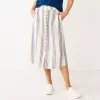 Women's Sonoma Goods For Life® Button Front Midi Skirt 2 Women's Sonoma Goods For Life® Button Front Midi Skirt -StyleUp Sales Store 5568135 Multi Stripe