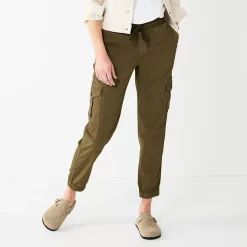 Petite Sonoma Goods For Life® Mid Rise Pull On Jogger Pants -StyleUp Sales Store 5569580 Olive
