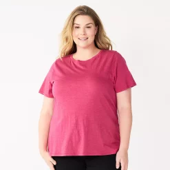 Petite Plus Size Sonoma Goods For Life® Crewneck Tee -StyleUp Sales Store 5572597 Berry Blossom