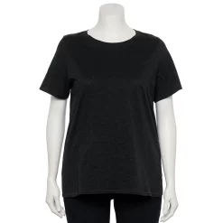 Petite Plus Size Sonoma Goods For Life® Crewneck Tee -StyleUp Sales Store 5572597 Black