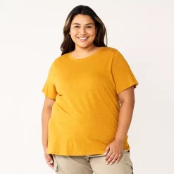 Petite Plus Size Sonoma Goods For Life® Crewneck Tee -StyleUp Sales Store 5572597 Gold