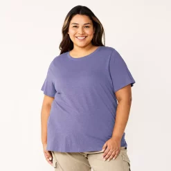 Petite Plus Size Sonoma Goods For Life® Crewneck Tee -StyleUp Sales Store 5572597 Grape Purple