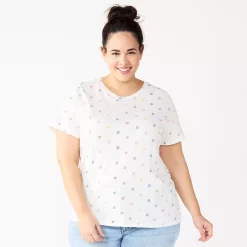 Petite Plus Size Sonoma Goods For Life® Crewneck Tee -StyleUp Sales Store 5572597 Multi Color Sun