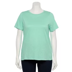 Petite Plus Size Sonoma Goods For Life® Crewneck Tee -StyleUp Sales Store 5572597 Shy Green