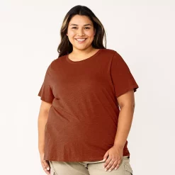 Petite Plus Size Sonoma Goods For Life® Crewneck Tee -StyleUp Sales Store 5572597 Wine