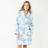 Women's Sonoma Goods For Life® Short Plush Robe -StyleUp Sales Store 5574694 Blue Dye Effect