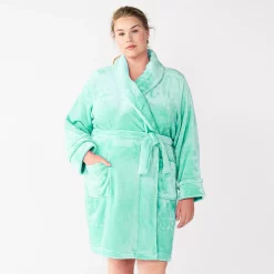 Plus Size Sonoma Goods For Life® Short Plush Robe 14 Plus Size Sonoma Goods For Life® Short Plush Robe -StyleUp Sales Store 5574695 Aqua