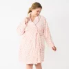 Plus Size Sonoma Goods For Life® Short Plush Robe -StyleUp Sales Store 5574695 Pink Animal