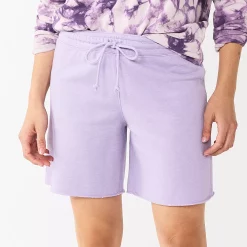 Petite Sonoma Goods For Life® Cutoff Bermuda Sweat Shorts -StyleUp Sales Store 5576175 Majestic Violet