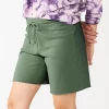 Women's Sonoma Goods For Life® Drawstring Bermuda Shorts -StyleUp Sales Store 5576805 Night Green