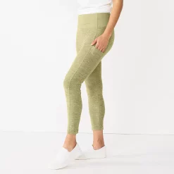 Women's Sonoma Goods For Life® Weekender High-Waisted 7/8 Leggings -StyleUp Sales Store 5576868 Olive Texture