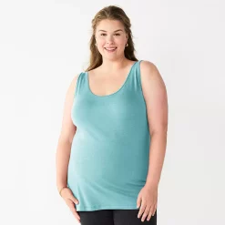 Plus Size Sonoma Goods For Life® Layering Tank -StyleUp Sales Store 5578857 Light Sky Blue