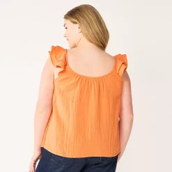 Plus Size Sonoma Goods For Life® Ruffle Tank Top -StyleUp Sales Store 5578985 ALT