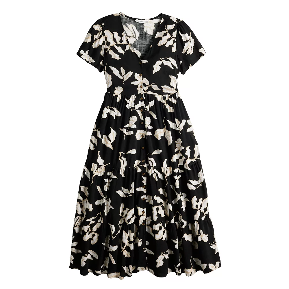 Women's Sonoma Goods For Life® Button Front Tiered Midi Dress 15 Women's Sonoma Goods For Life® Button Front Tiered Midi Dress - Image 13