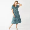 Women's Sonoma Goods For Life® Button Front Tiered Midi Dress 1 Women's Sonoma Goods For Life® Button Front Tiered Midi Dress -StyleUp Sales Store 5579211 Gray Floral