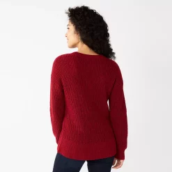 Women's Sonoma Goods For Life® Diamond Stitch Pullover Sweater -StyleUp Sales Store 5579763 ALT