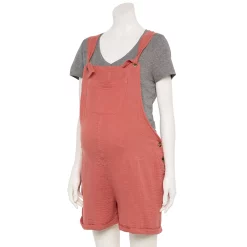 Maternity Sonoma Goods For Life® Double Knotted Shortalls -StyleUp Sales Store 5581179 Mauve Jewel